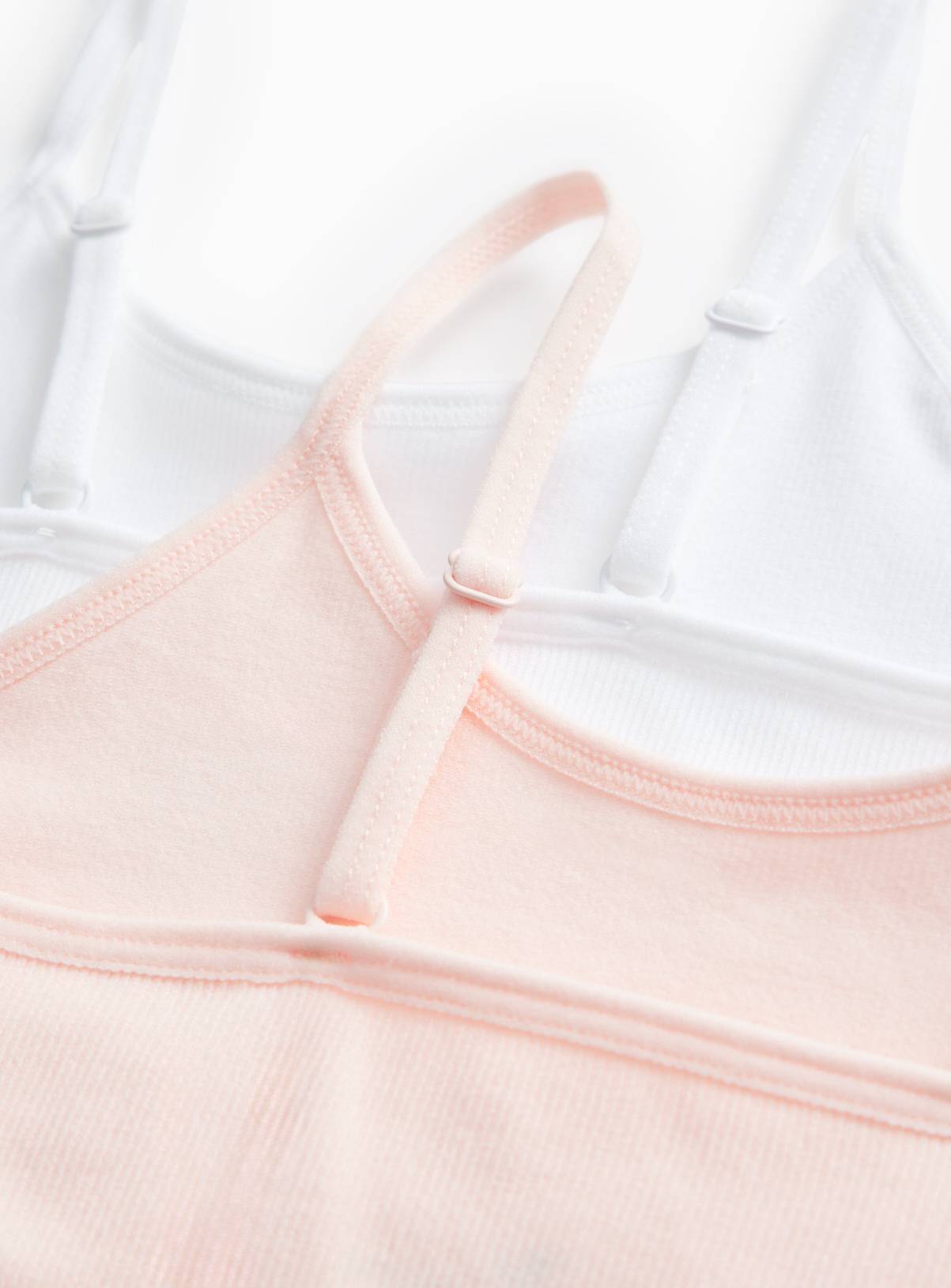 Pink & White Seamfree Ribbed Crop Top 2 Pack 12-14 years - Image 2